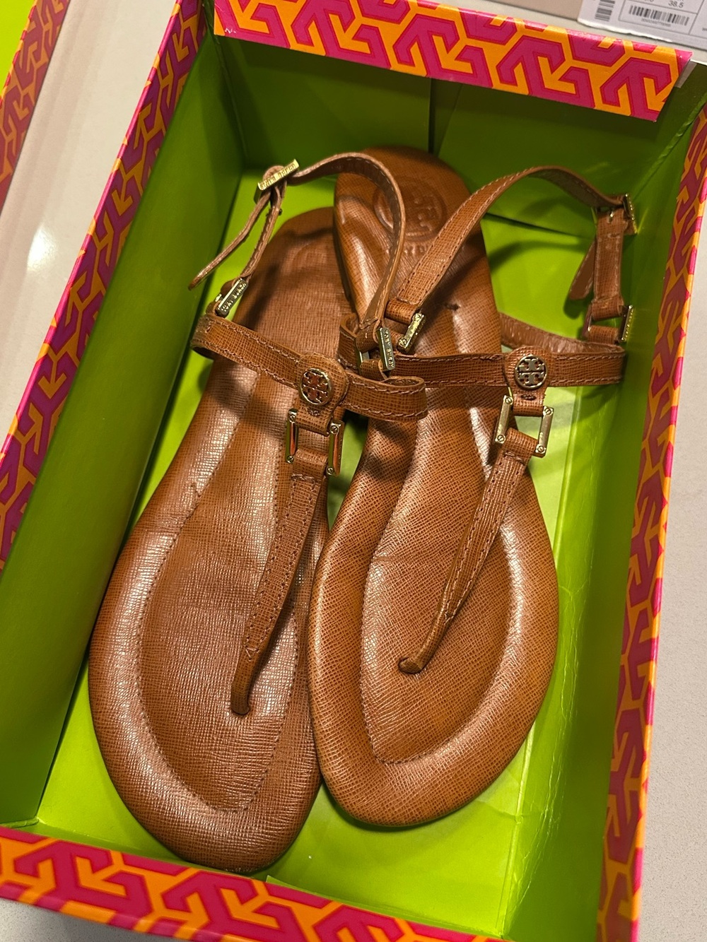 Tory Burch Robinson Flat Thong - Honey Brown